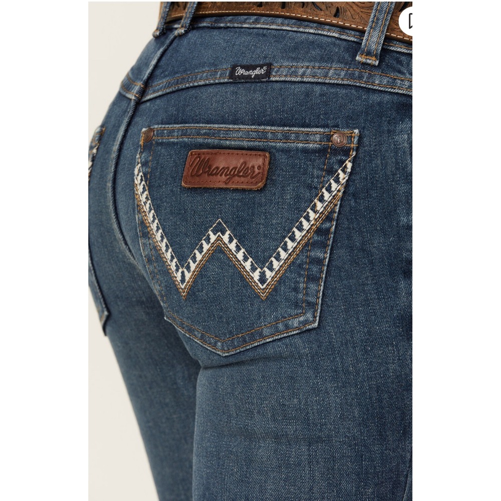 Wrangler Women's Retro Mae Mid-Rise Bootcut Jeans Embroidered Pockets size 5 - Picture 3 of 7